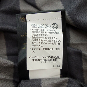 【PRICE DOWN】BURBERRY ボーダー クルーネック コットン 半袖 カットソー Tシャツ グレー メンズMの画像5