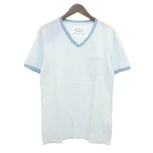 【特別価格】MAISON MARGIELA ここのえ ポケット コットン 半袖 カットソー Tシャツ ライトブルー メンズ48