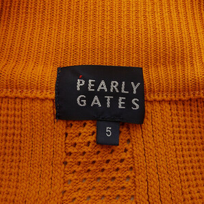 【PRICE DOWN】PEARLY GATES GOLF ゴルフ PG ロゴ 刺繍 ニット ジップ ジャケット オレンジ レディース5の画像3