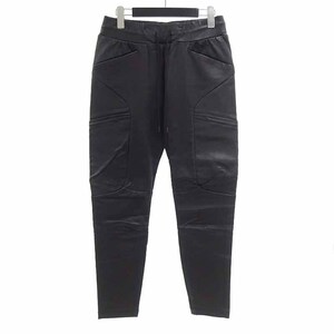 【特別価格】ATTACHMENT STRETCH LAMB LEATHER BIKER CARGO レザー パンツ ブラック メンズ3