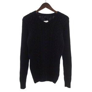 【特別価格】JUN HASHIMOTO CABLE V NECK KNIT ニット ブラック メンズ2