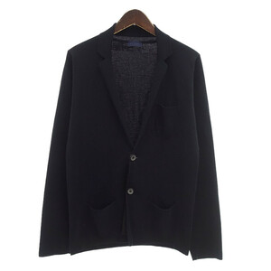 【特別価格】LANVIN コットンニット2B ジャケット ネイビー メンズM