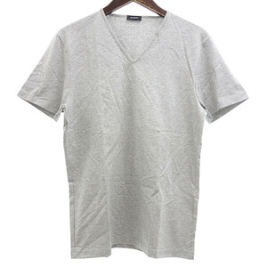 【特別価格】JIL SANDER Vネック 半袖 カットソー Tシャツ グレー メンズM