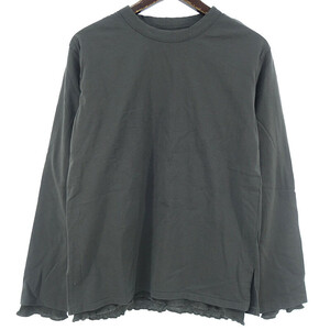 【特別価格】MEYAME DOUBLE LONG SLEEVE TEE スリーブ カットソー チャコール系 レディースF