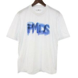 【PRICE DOWN】P.M.D.S. プリント 半袖 クルーネック Tシャツ ホワイト×ブルー メンズL