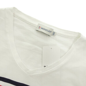 MONCLER トリコロール ライン ポケット 付き 半袖 Tシャツ ホワイト メンズXXLの画像5