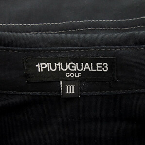 【PRICE DOWN】1PIU1UGUALE3 GOLF MRT194 POE080 ロゴ プリント ストレッチ 半袖 ポロ シャツ ブラック メンズ3の画像3