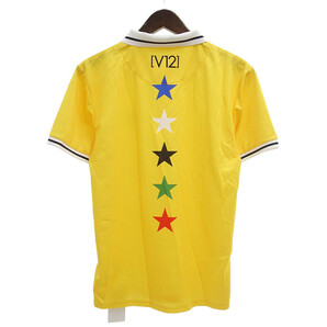 【特別価格】V12 BACK STAR POLO ゴルフ バック スター 半袖 ポロ シャツ イエロー メンズSの画像2
