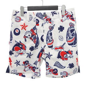 【PRICE DOWN】RUSSELUNO FLASH PATTERN SHORTS ゴルフ ショーツ ショート パンツ ホワイト メンズ5の画像1