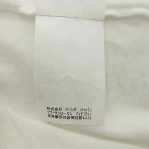 SAINT LAURENT PARIS 17AW シグネチャーロゴプリント ショートスリーブ カットソー 半袖Tシャツ ホワイト メンズLの画像5
