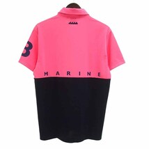 MUTA GOLF ゴルフ バイカラー 半袖 ポロシャツ Tシャツ ピンク×ネイビー メンズL_画像2