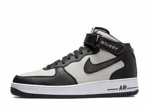 Stussy Nike Air Force 1 Mid &quot;Black and Light Bone&quot; 24.5cm DJ7840-002