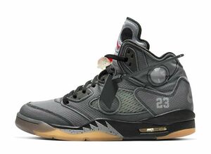 Off-White Nike Air Jordan 5 "Black/Muslin/Fire Red" 28.5cm CT8480-001