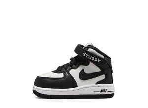 Stussy Nike TD Air Force 1 Mid &quot;Black and Light Bone&quot; 8cm DN4160-002