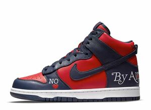 Supreme Nike SB Dunk High By Any Means "Red/Navy-White" 24.5cm DN3741-600
