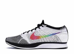 Nike Flyknit Racer Be True "White/Multi Color/Black" 28cm 902366-100