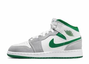 Nike GS Air Jordan 1 Mid SE &quot;White Pine Green Smoke Grey&quot; 22.5cm DC7248-103