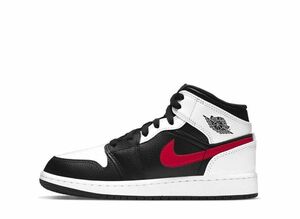 NIKE AIR JORDAN 1 MID GS &quot;BLACK/CHILE RED/WHITE&quot; 25cm 554725-075