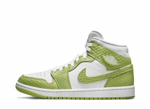 Nike WMNS Air Jordan 1 Mid SE &quot;Vivid Green Snakeskin&quot; 24.5cm DV2959-113
