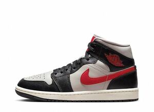 Nike WMNS Air Jordan 1 Mid &quot;Black/Grey/Gym Red&quot; 25cm BQ6472-060