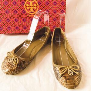 Tory Burch バレエシューズ パンプス 23.5cm 24.5 トリーバーチ　スネーク ぺたんこシューズ　フラットシューズ　7Mサイズ　女性用　婦人用