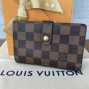 ルイヴィトン　ダミエ　がま口　ヴィエノワ　廃盤　コンパクト　折り財布　送料込 LOUIS VUITTON