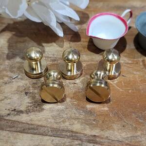 レザークラフト　真鍮金具 Brass　ネジ式 ギボシ 頭直径6mm　5個セット