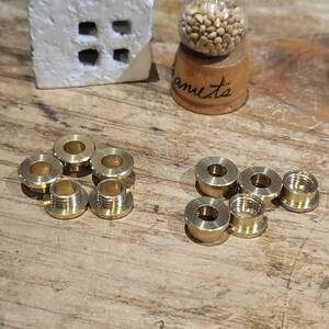 レザークラフト 真鍮　 Brass アイレットワッシャー 平表面（外径10×内径4.5mm●5組セット）