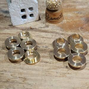 レザークラフト 真鍮　 Brass アイレットワッシャー 平表面（外径16×内径7.5mm●5組セット）