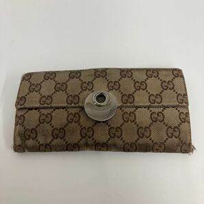 。 GUCCI グッチ 財布 長財布 ロングウォレット 総柄 シグネチャー レザー GG ユニセックス メンズ レディースの画像1