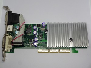 AOPEN Aeolus 6200-DV128LP GeForce6200 128MB D-SUB/DVI-D/TV-OUT AGP connection fan less used operation goods 