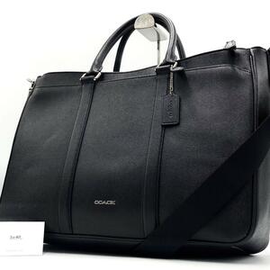 1円～【極美品】COACH コーチ ビジネスバッグ 2way メトロポリタン ブリーフケース ブラック レザー ショルダーバッグ A4 通勤 メンズ