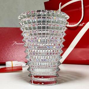 京都⑧ 極美品 Baccarat バカラ クリスタルガラス フラワーベース 花入 花器 栞 箱付