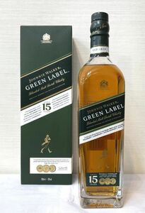 60 201303-33 JOHNNIE WALKER GREEN LABEL 15年 ジョニーウォーカー グリーンラベル ウイスキー 700ml 43％ 箱付き 同梱不可/単品取引のみ