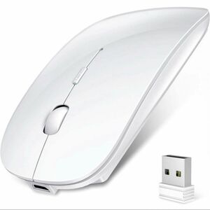 ワイヤレスマウス 黒or白　Bluetooth 5.0 USB充電式 薄型 静音 ブラック マウス 超薄型 パソコン 静音