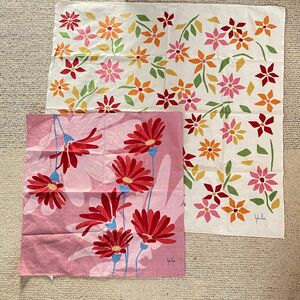 シビラ 風呂敷　sybilla 花柄　2枚セット　くすみピンク　50×50 ベージュ　74×74 