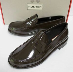  regular price 16500 new goods genuine article HUNTER men's li fine do gloss pe knee Loafer UK6 US7 EU39 JP25 MFF9107RGL Hunter 2045