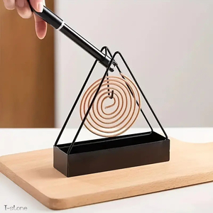  mosquito repellent incense stick holder triangle black insecticide measures outdoor goods . side camp outdoors interior entranceway window . hanging lowering summer. manner thing poetry 