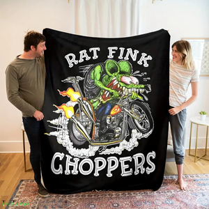 Art hand Auction Blanket RAT FINK CHOPPERS Flannel Blanket Tapestry Curtain Anime RF Stylish Interior Display Soft to the touch Cold protection, Handmade items, bedding, blanket, Knee blanket