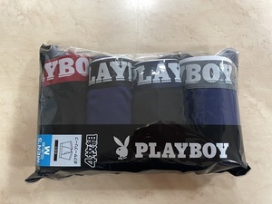 【送料無料】PLAYBOY メンズボクサーブリーフ４枚まとめてM寸（ウエスト76～84ｃｍ用）前開き