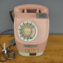 公衆電話 昭和レトロ ダイヤル式 当時物 アンティーク ピンク電話 電話機 レトロ 日本電信電話_画像1