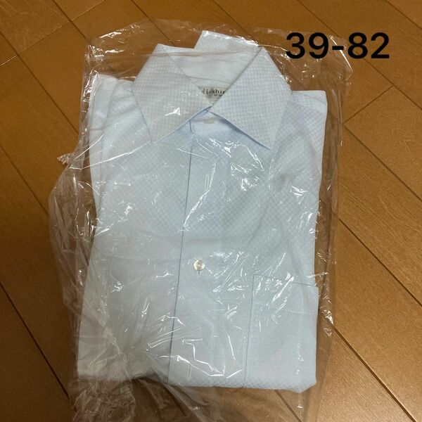 はるやま　ワイシャツ　i-shirt 水色　千鳥柄　オールシーズン　通年仕様　長袖 シャツ