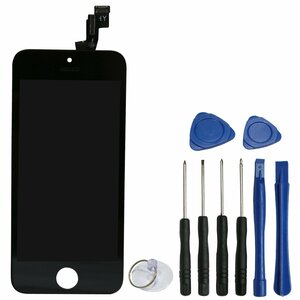 iPhoneSE互換用 液晶パネル 交換用 修理キット ブラック/黒 【iPhone修理工具 ディスプレイ 画面交換 交換用液晶パネル】