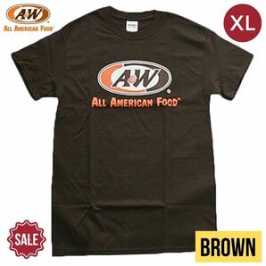 【新品 正規品】A＆W ロゴ Tシャツ ブラウン XLサイズ エイアンドダブリュ エンダー 沖縄 クルーネック 半袖