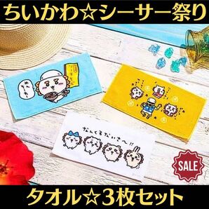 新品未開封 ちいかわ シーサー祭り！！！ 3枚セット タオル 1点 ご当地 沖縄 シーサー ハンドタオル ハンカチ グッズ