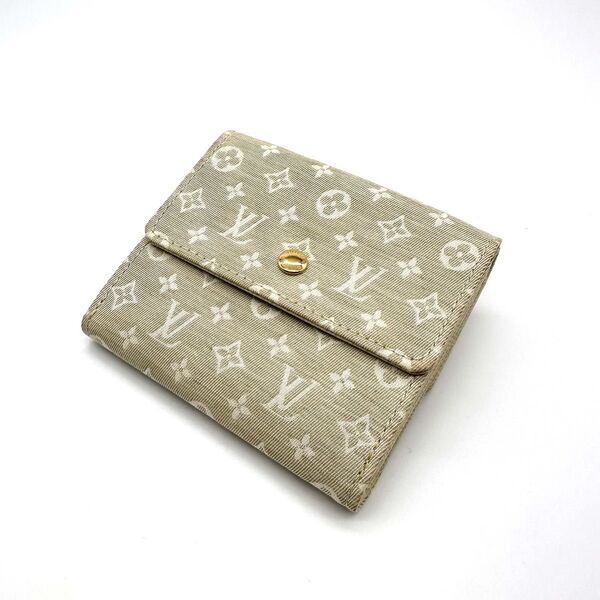 【美品】LOUIS VUITTON ルイヴィトン ポルトモネビエカルトクレディ モノグラムミニラン 三つ折り財布 M95309