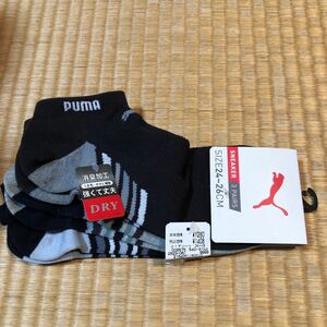 タグ付き　PUMAソックス　24-26㎝ 3足1組　甲メッシ　消臭加工