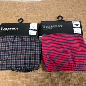 タグ付き　メンズ ミニビキニ　 PLAYBOY サイズL ボーダー柄　チェック柄