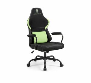ゲーミングチェア 椅子 オフィスチェア デスクチェア 高さ調節 ロッキング ブラック＆グリーン