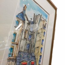 V7-130NL◆中古品◆高橋文平 CAFE DE PARIS 絵画 インテリア 風景画_画像4